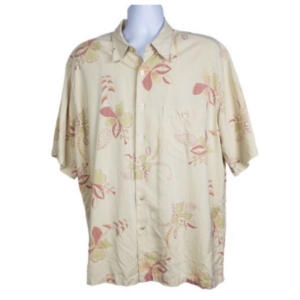 Tori Richard Floral Shirt Hawaiian 100% Silk Cruise Tiki Aloha Resort Mens 2XL